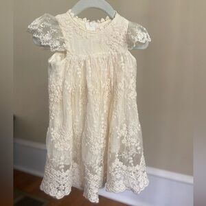 Baby girl cream lace dress (size 12 month but runs small)
